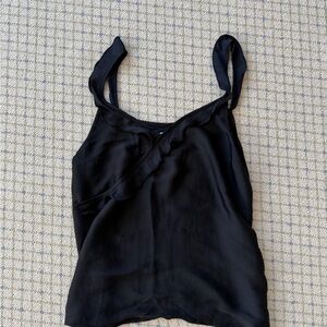 Abercrombie & Fitch Black Satin V-Wrap Cami